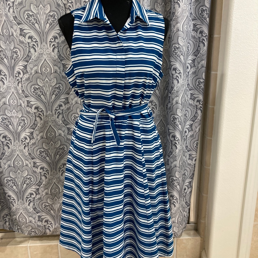 NWT banana republic blue and white, collar shirt dress